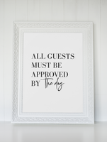 All Guests Must Be Approved By The Dog Animal Wall Decor Simple Print