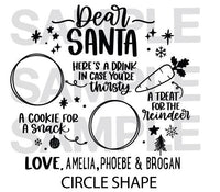 Personalised Dear Santa Christmas Eve DIY Create Own Plate / Tray Black Vinyl Christmas Sticker