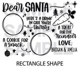 Personalised Dear Santa Christmas Eve DIY Create Own Plate / Tray Black Vinyl Christmas Sticker