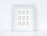 Fa La La La Christmas Seasonal Wall Home Decor Print