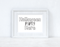 Halloween Party Here Landscape Autumn 2021 Seasonal Wall Home Decor Print