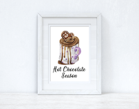 Hot Chocolate Season Gingerbread 2021 Winter Christmas Seasonal Wall Home Decor Print