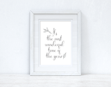 It's The Most Wonderful Time Of The Year Line Work Christmas Seasonal Wall Home Decor Print