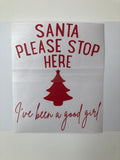 Santa Please Stop Here I've Been A Good Girl OR Boy Tree Window Door Vinyl Christmas Sticker