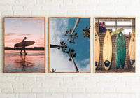 Surf Photography Room Simple Wall Decor 3 Print Set