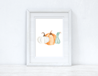 Watercolour Pumpkin Trio Set New Autumn 2021 Seasonal Wall Home Decor Print