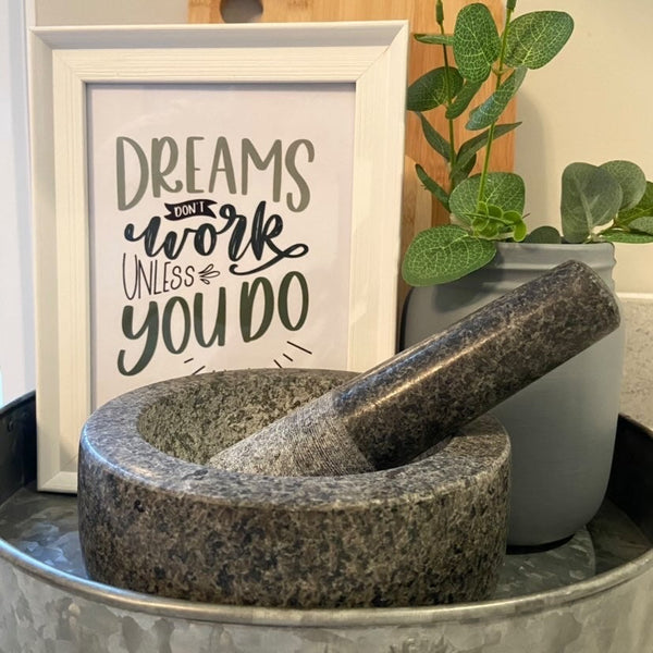 Dreams Don't Work Unless You Do Motivational Inspiration Wall Decor Quote Print