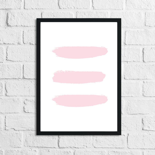 Pink 3 Stripes Brush Wall Decor Bedroom Print