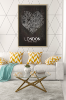 Love Heart Map Any City & Country Personalised 2022 Wall Decor Print with 10 New Styles